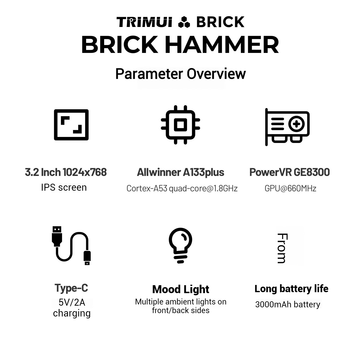 TRIMUI Brick Hammer All Metal  - Gaming Console All recension och pris
